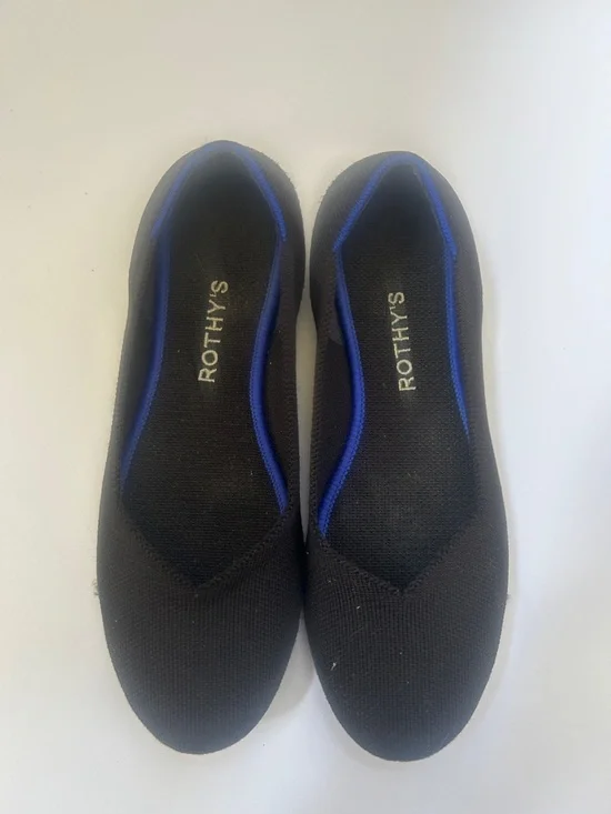 Rothy's Black Flats with Blue Trim - Picture 2 of 2